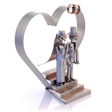 Geschenkidee Hochzeit Hochzeitsherz Schraubenmannchen Metallfiguren Shop